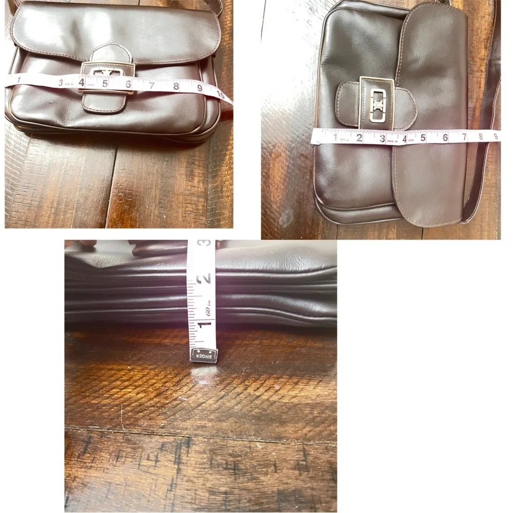 CELINE Signature Line Elegant Dark Brown Leather Shoulder Bag - Picture 10 of 13
